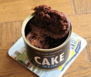 cake product shot in a can