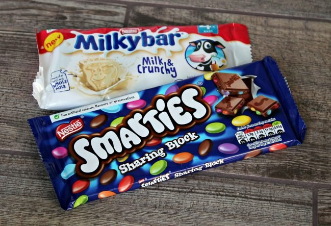 smarties and milkybar